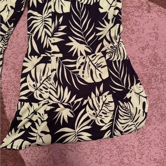 Cato Black and Green Leaf Print Wide Leg Jumpsuit - Picture 3 of 3